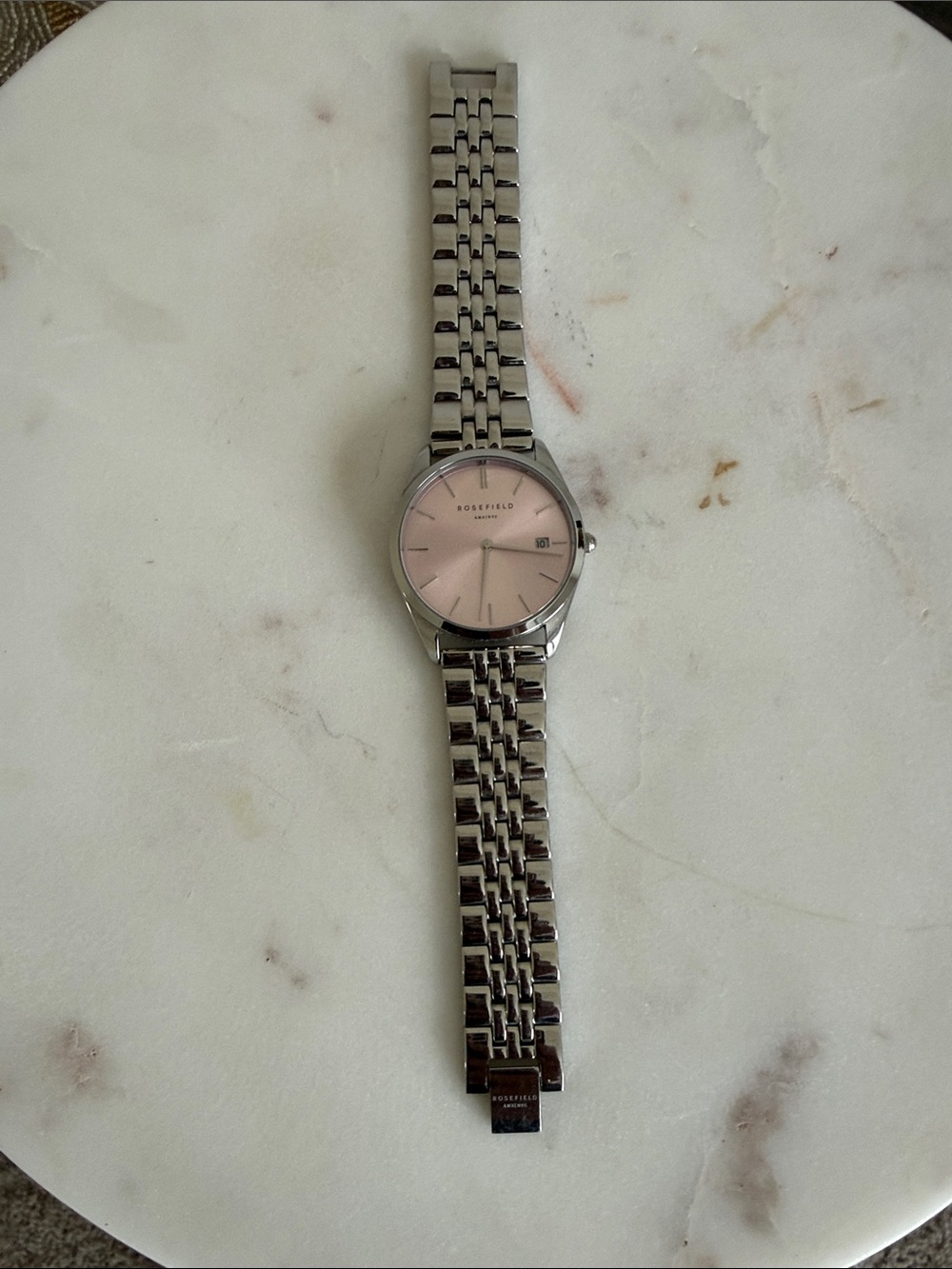 Rosefield Stainless Steel Watch with Pink Dial